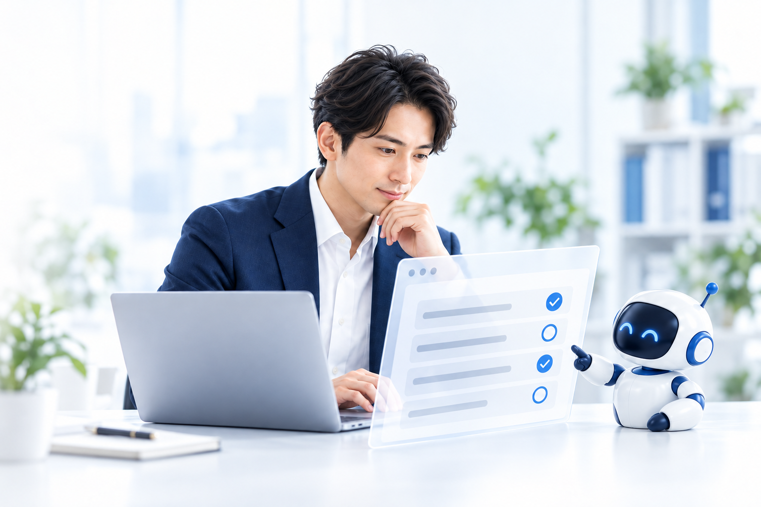 人がAIの点検結果を確認する、継続的な保守支援のイメージ